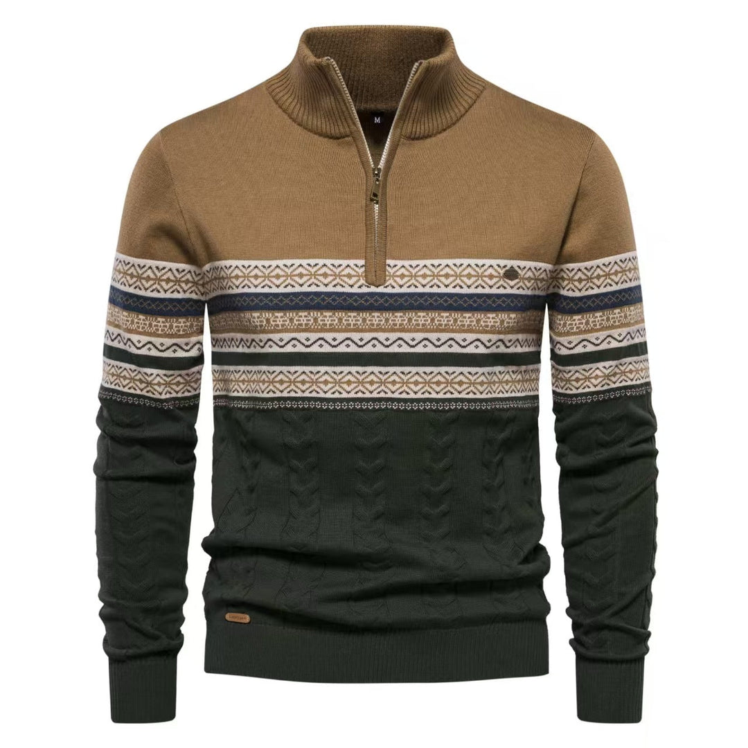 Cozy and classic men's Bergen half-zip sweater, a staple for chilly weather.