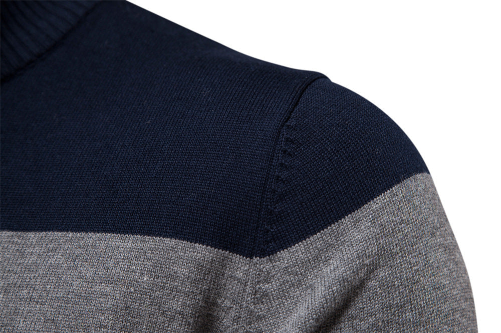 Green colorblock men's half-zip, ideal for stylish layering and casual fashion.