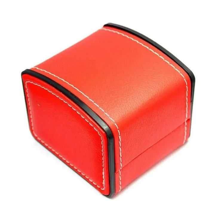 Brown watch storage box, a stylish timepiece case. Securely protect your watches while traveling or at home.