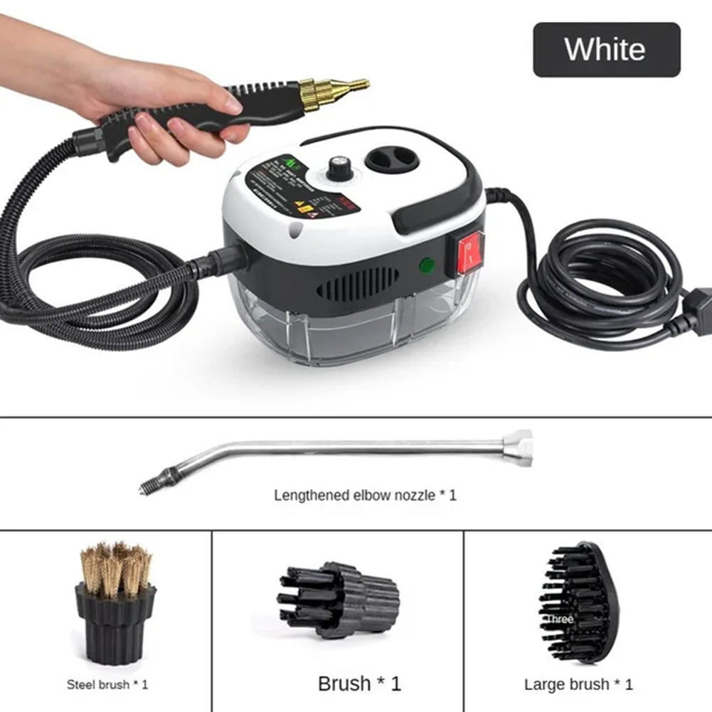 Versatile high-pressure steam cleaner with 6 settings for chemical-free deep cleaning of all home surfaces.