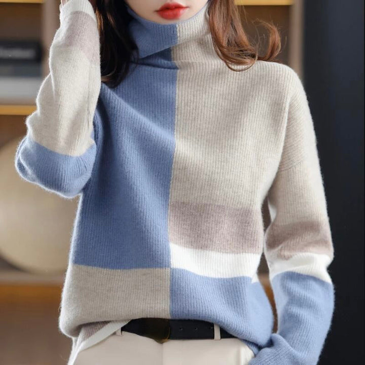Chic women's turtleneck sweater in cozy knitwear. Perfect for versatile fall fashion & stylish winter wear.