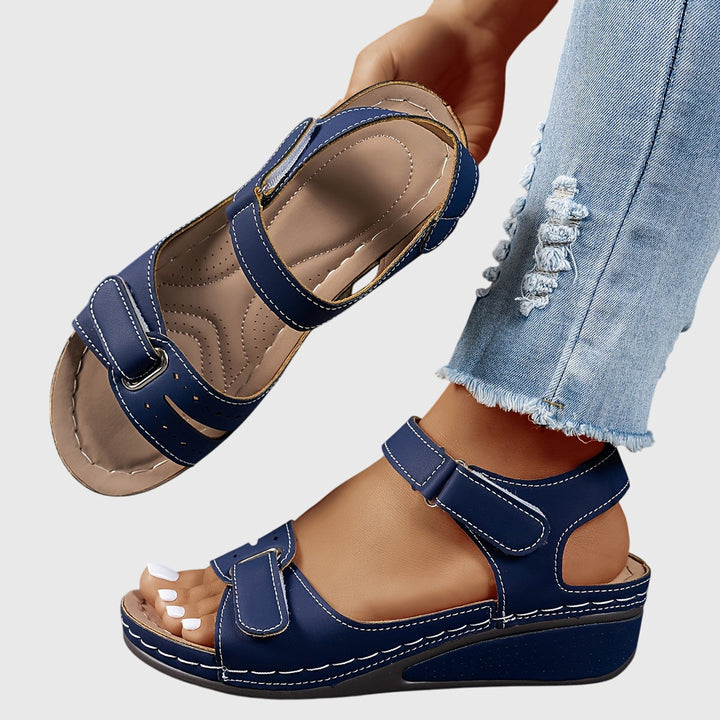 Crystal women's stretch fit orthopedic sandals with arch support, perfect for comfortable summer walking.