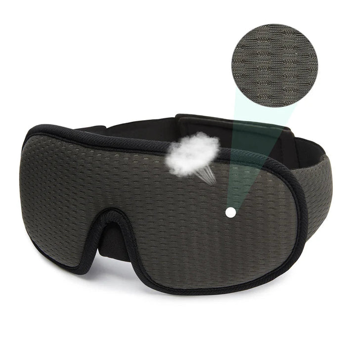 Restful sleep with 3D contoured anti-light mask. Unisex blackout eye mask features comfortable memory foam for total darkness.