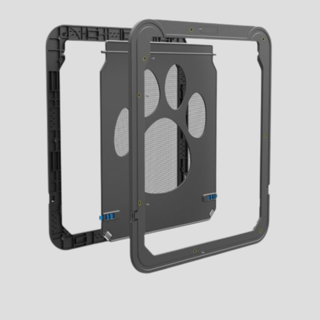Easy install magnetic pet door for cats. Secure feline access, ensuring safe entry & exit with home safety.