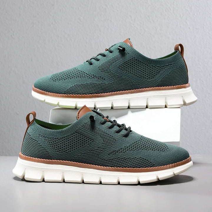 Versatile men's slip-on knit sneakers, breathable and lightweight for casual comfort or daily athletic wear.