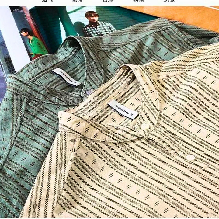 Comfortable women's striped button-down shirt. Stylish long-sleeve casual top, great for everyday wear & chic spring fashion.