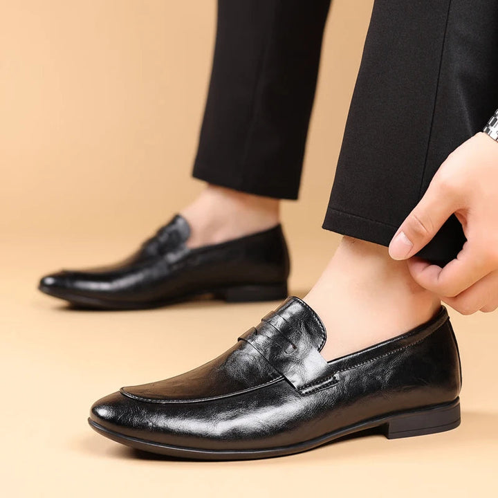 Side profile of Men's Verona brown casual slip-on loafers, great for stylish men.