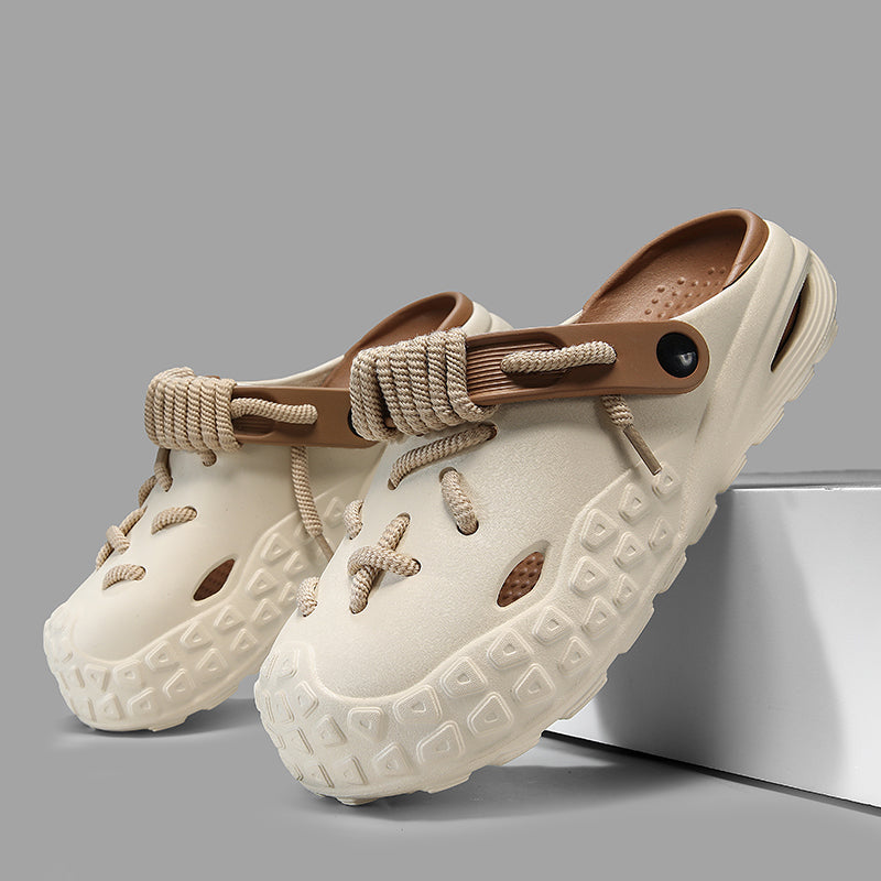 Stylish women's Echo Laced Clogs in white, perfect for summer & spring fashion.