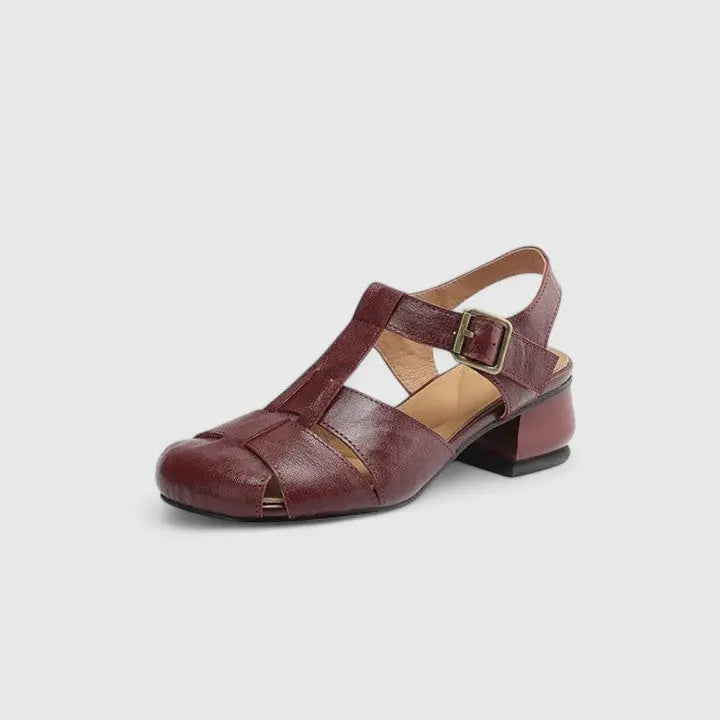 Comfortable elegant strappy sandals with a square toe and block heel, versatile for dress or casual wear.