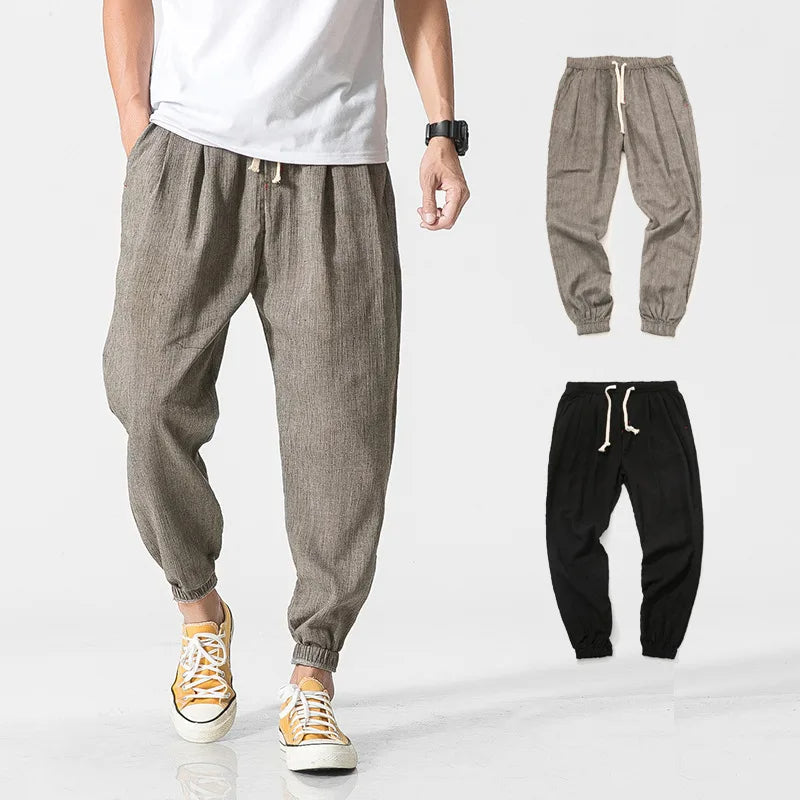 Men's relaxed fit tapered joggers in black, comfortable for casual wear, lounging & everyday style.