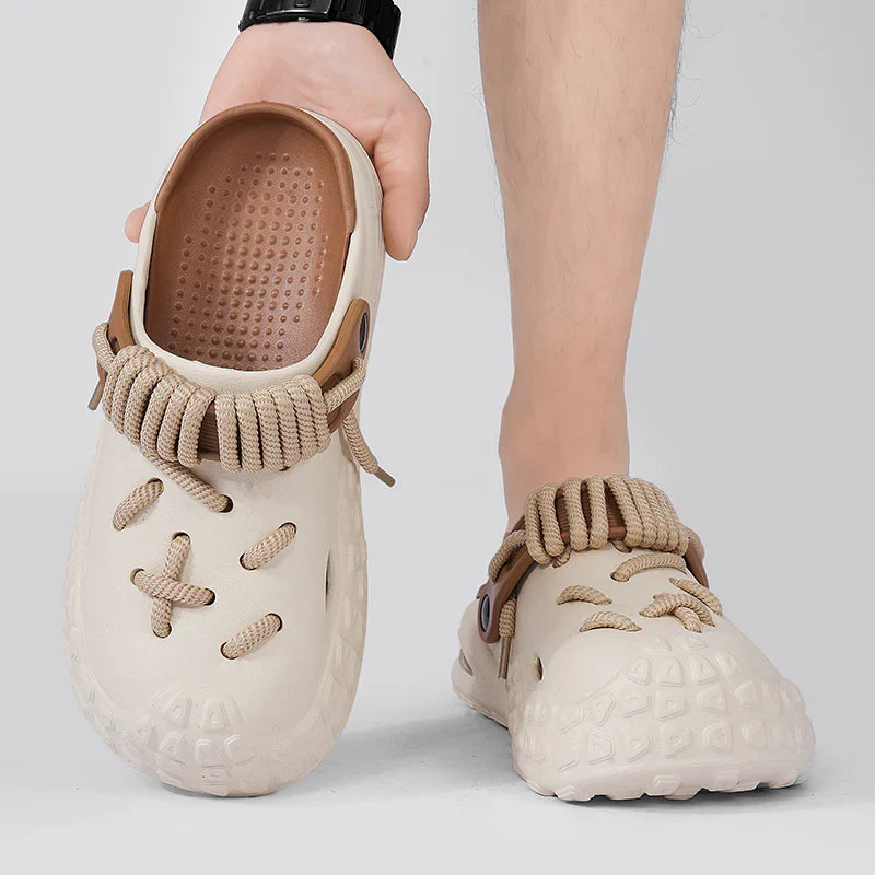Everyday men's laced clogs, comfortable and perfect for casual wear.