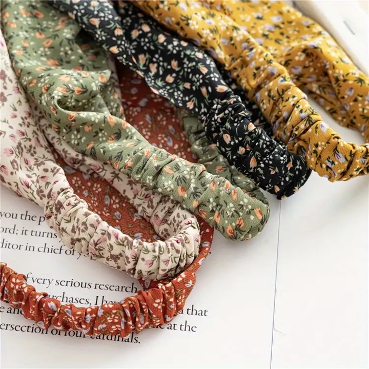 Comfortable and stylish women's floral chiffon hair bandana, perfect for any occasion.