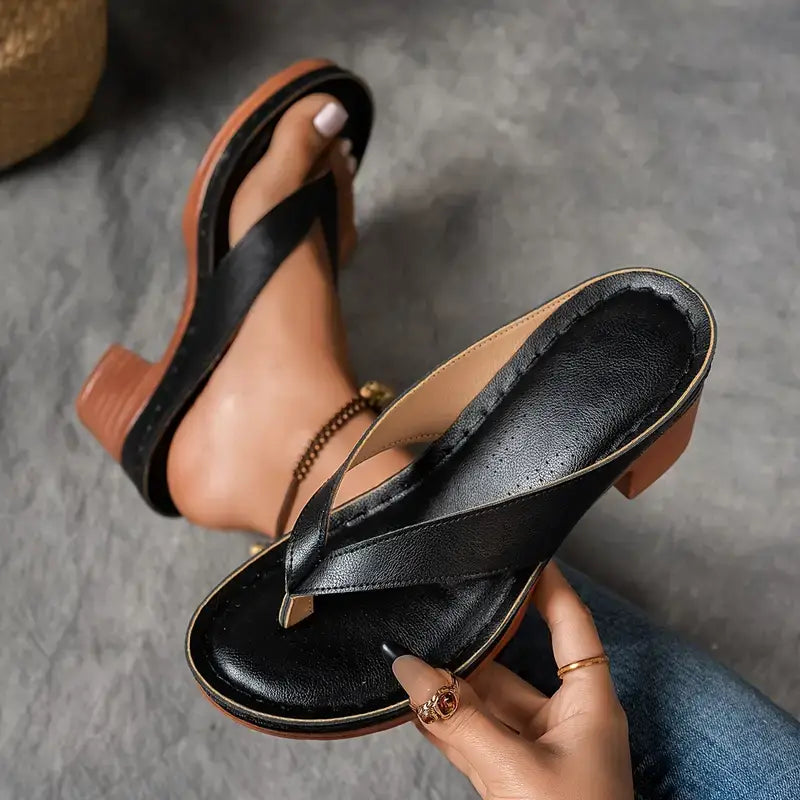 Orthopedic heeled sandals for women, open toe. Provides comfort and support for everyday or dress occasions.