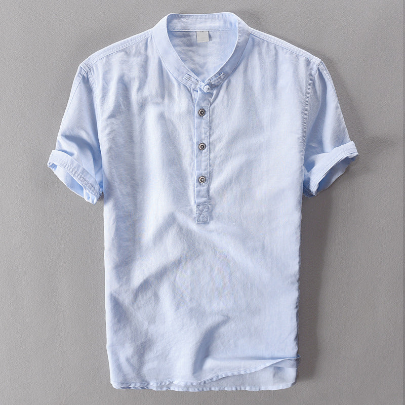 Men's lightweight Mallorca button-down shirt, perfect for summer vacation & resort wear style. Casual short sleeve.