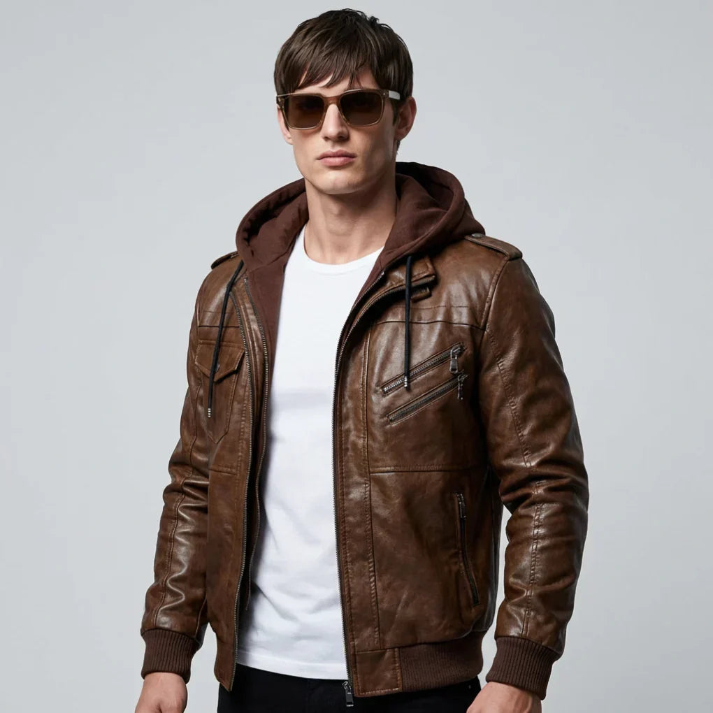 Men's stylish winter parka coat with a luxurious faux fur collar. Warm, long outerwear for cold weather.
