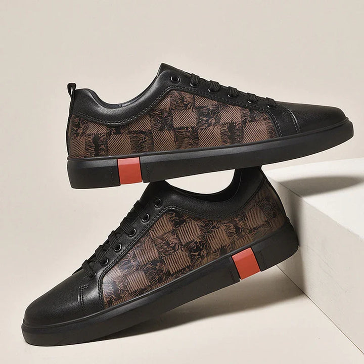 Stylish men's casual brown sneakers, perfect for streetwear with superior cushioned comfort.