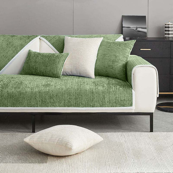 Close-up of spill resistant sofa cover fabric, demonstrating waterproof technology for ultimate furniture protection.