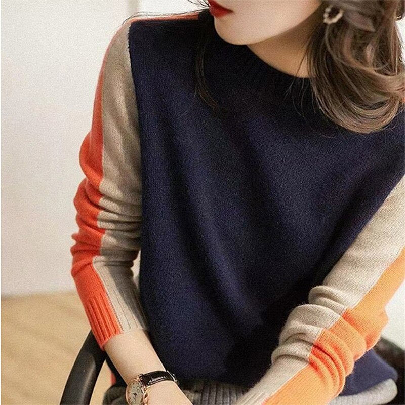 Flattering slim fit women's knit sweater, chic and comfortable. An elegant everyday wear knit top.