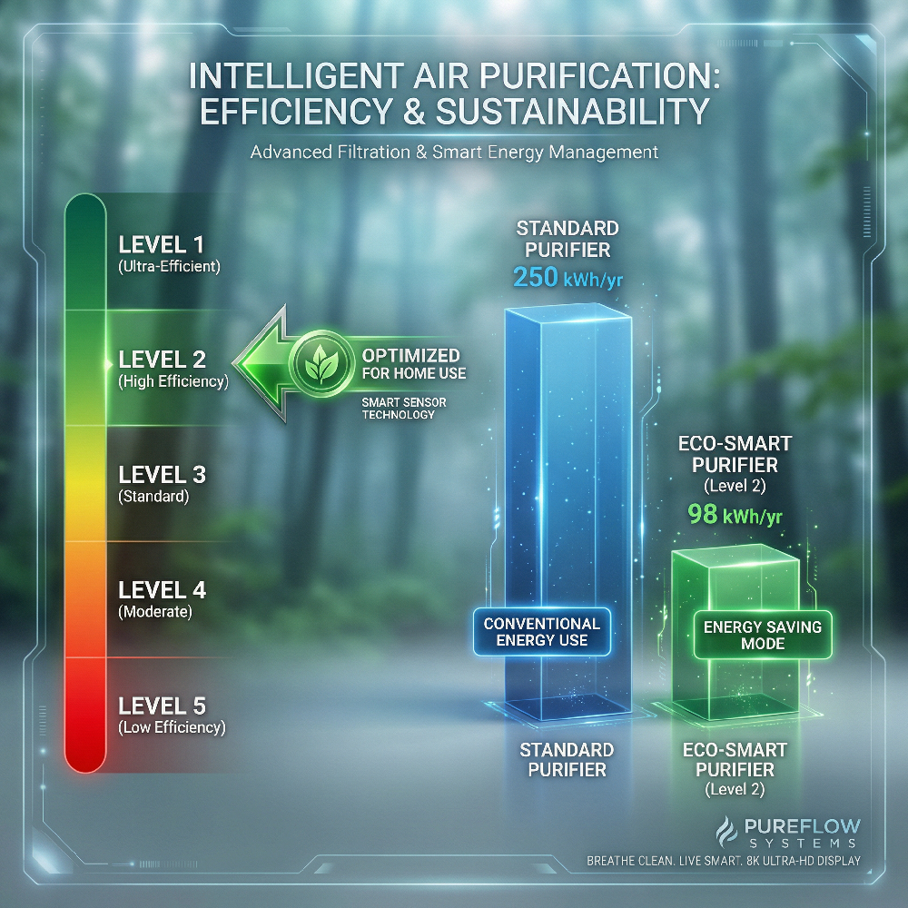 Modern IntelliBreathe Smart Air Purifier with advanced HEPA filtration for dust, pollen & pet dander removal.