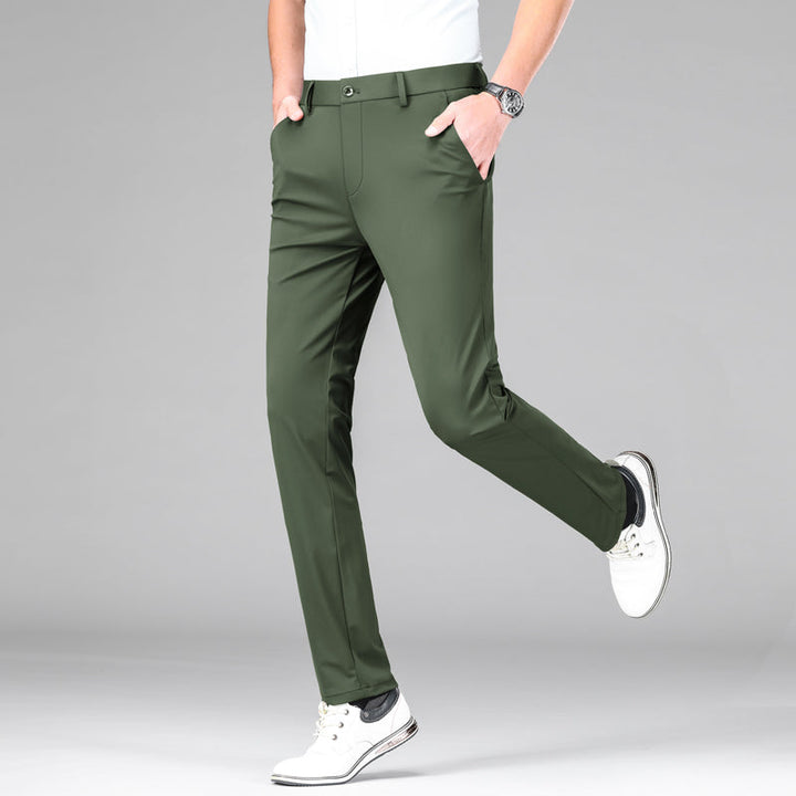 Casual smart men's ice silk trousers, designed for ultimate comfort and flexibility.