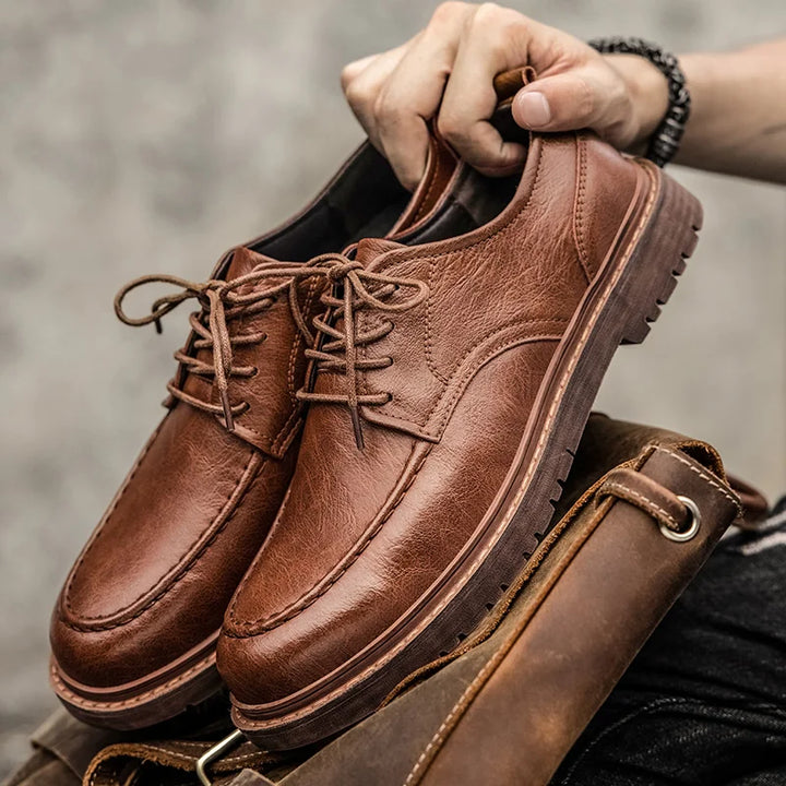 Men's Trenton classic brown leather dress & casual shoes, perfect versatile footwear for everyday wear.