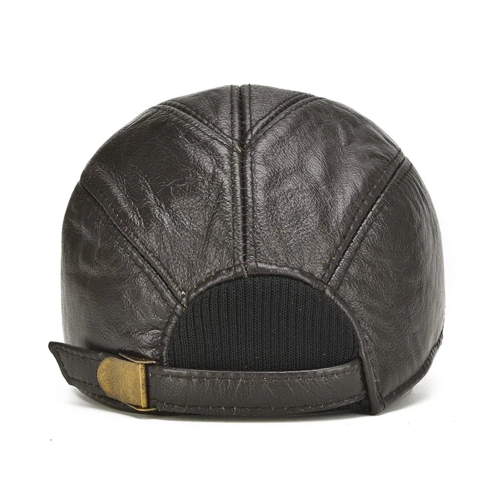 Rugged men's authentic leather cowboy hat, genuine western style built for durability.