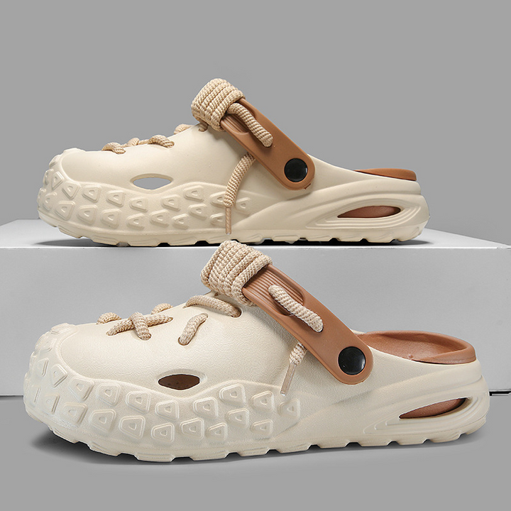 Comfortable men's laced clogs, great for spring and daily wear.