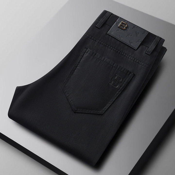 Tailored fit men's Flextail stretch trousers, cotton blend for ultimate comfort & modern style.