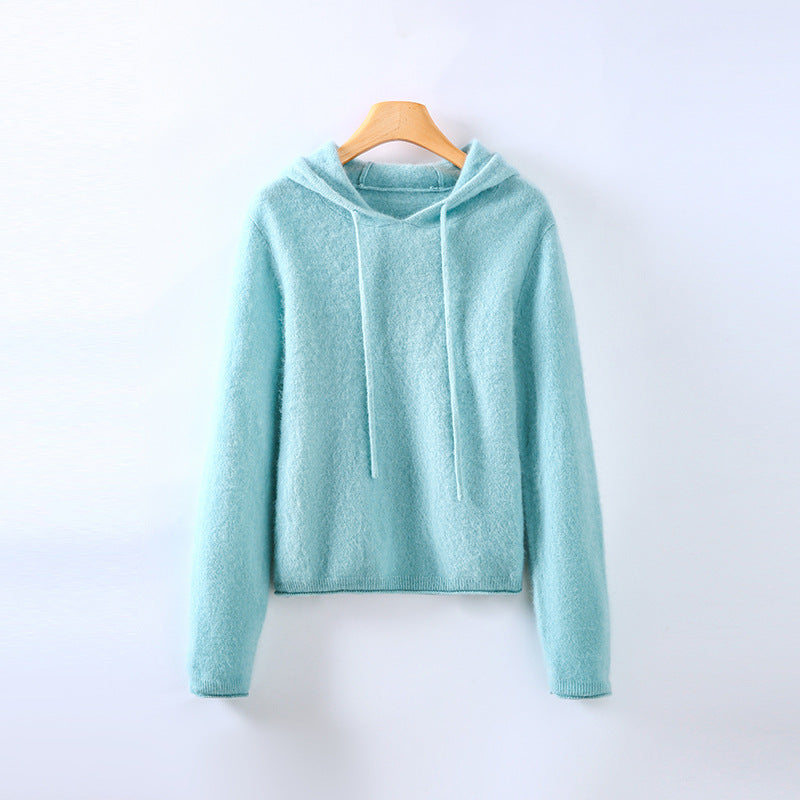 Light green women's soft sweatshirt. Comfortable top with luxurious feel for everyday casual wear.