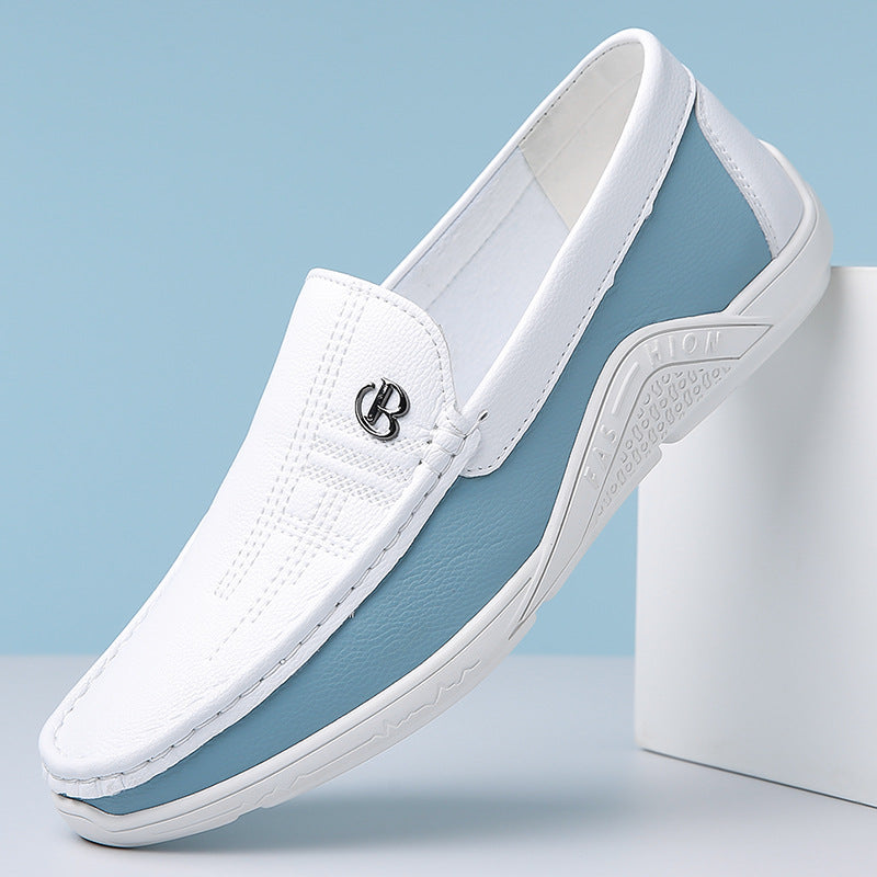 Men's stylish two-tone loafers, offering elegant slip-on comfort for various occasions.