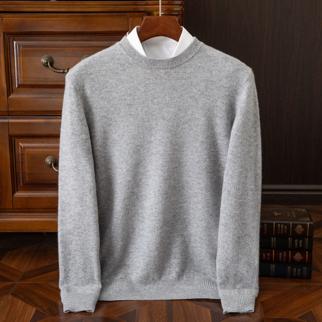 Folded Redmond men's soft knitwear sweater, showcasing its classic everyday comfort and versatile layering style.
