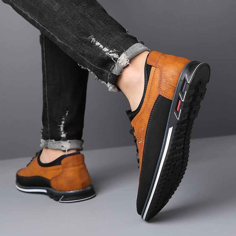 Men's Oxford barefoot sneakers, black, offering natural comfort & movement.