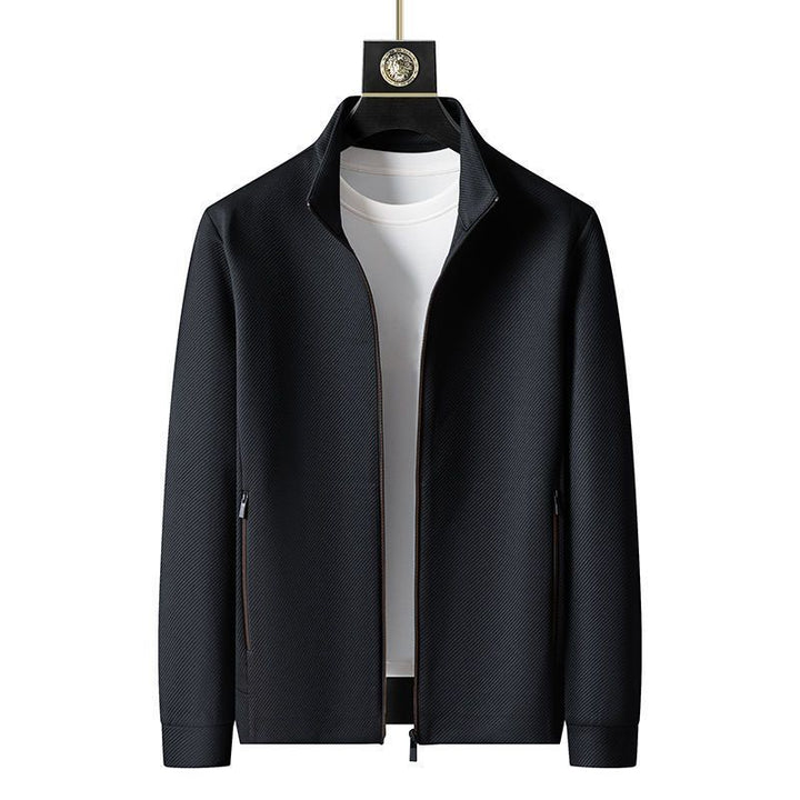 Premium men's sportswear tracksuit in deep black, designed for active lifestyles & ultimate comfort.