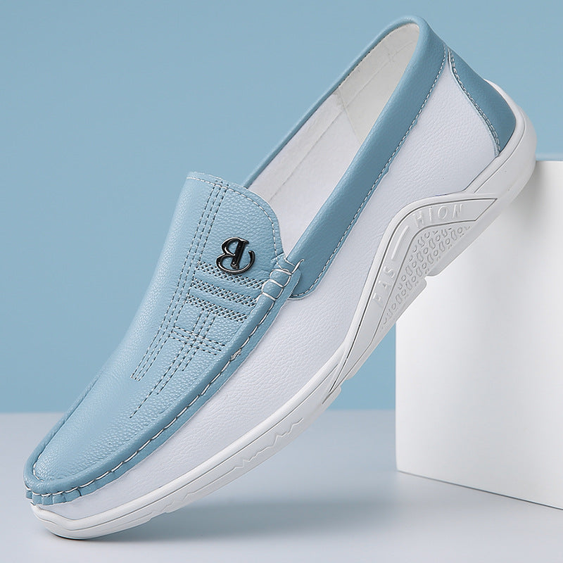 Effortless men's two-tone loafers, designed for sophisticated slip-on comfort and style.