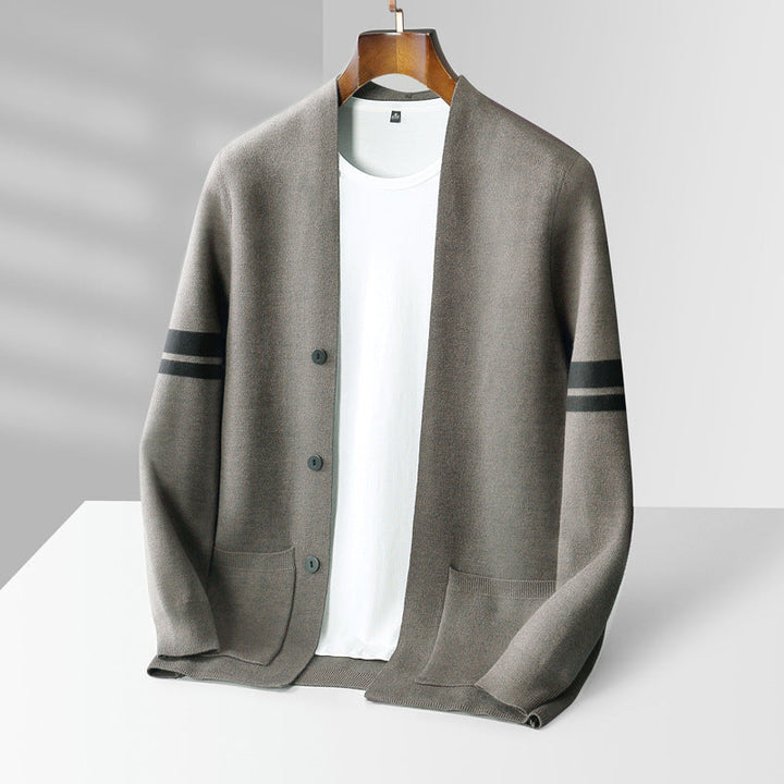 Fashionable women's knitwear cardigan, classic style, sophisticated layering piece for fall & winter.