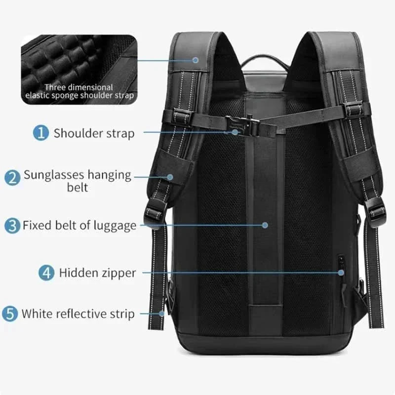 Durable, water-repellent backpack with padded laptop sleeve. For reliable protection.