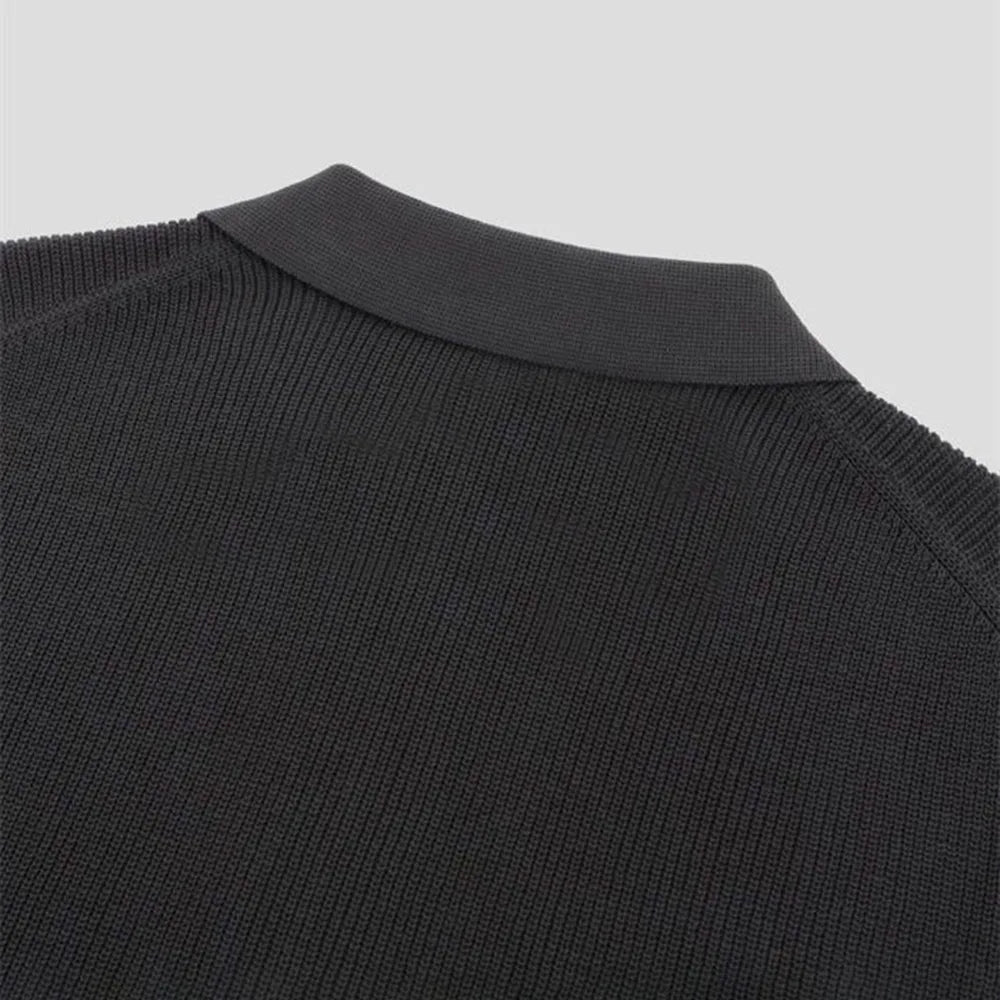 Versatile Men's Contour Zip-Up Polo Shirt. Modern tailored knit, comfortable and stylish for daily wear.