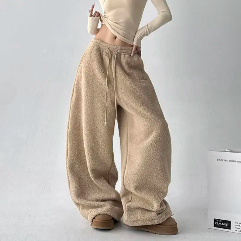 Chic Cloudwalk women's relaxed fit comfort pants, high-waist drawstring design, perfect for casual wear & cozy bottoms.