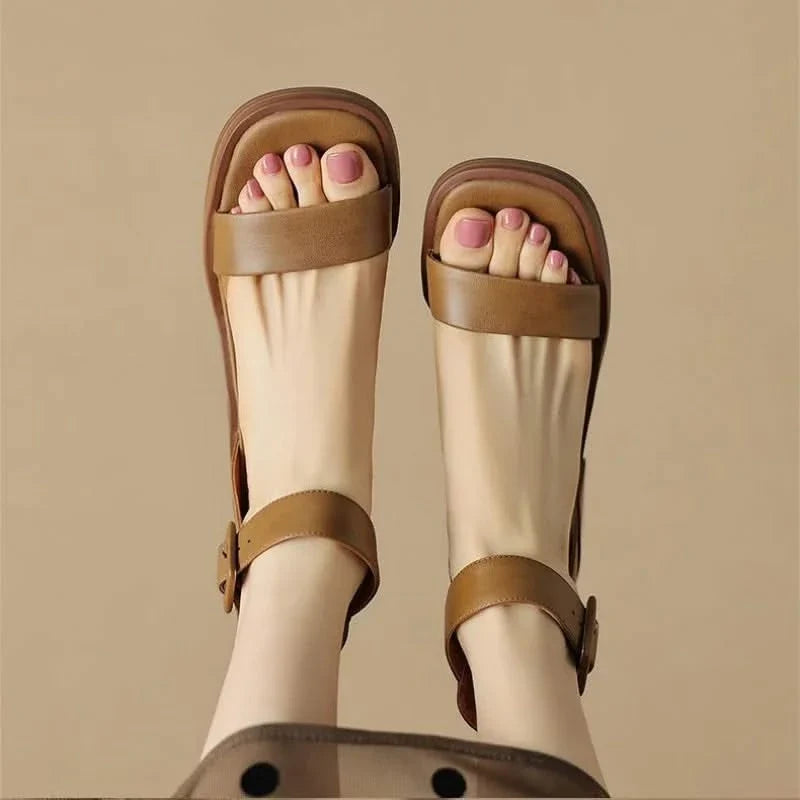 Chic women's strap block heels, elegant and comfortable dress sandals. Versatile fashion footwear.