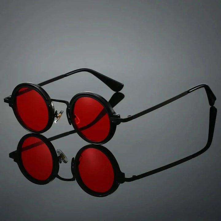 Retro round sunglasses, unisex & lightweight. Glare-resistant lenses provide sun protection & vintage style.