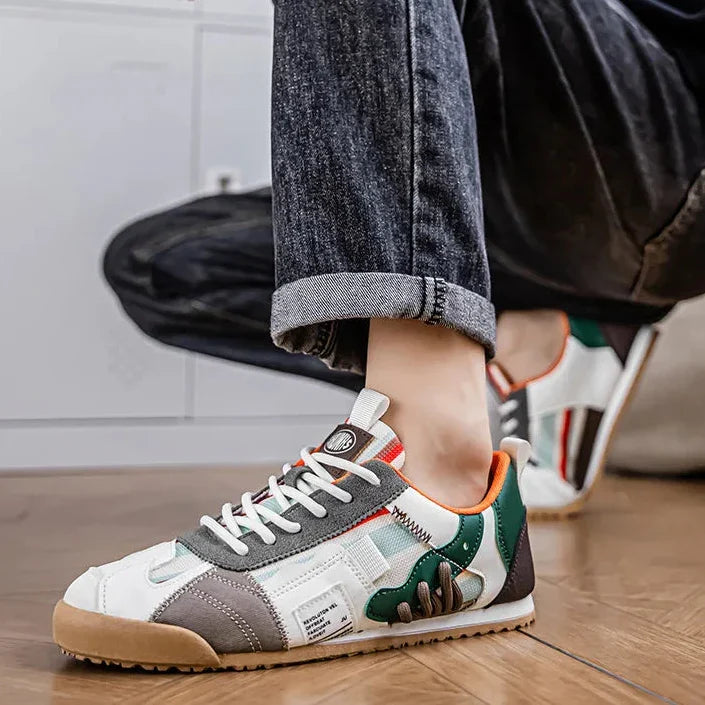 Men wearing comfortable utility sneakers, ideal for walking, everyday activities, and active performance.