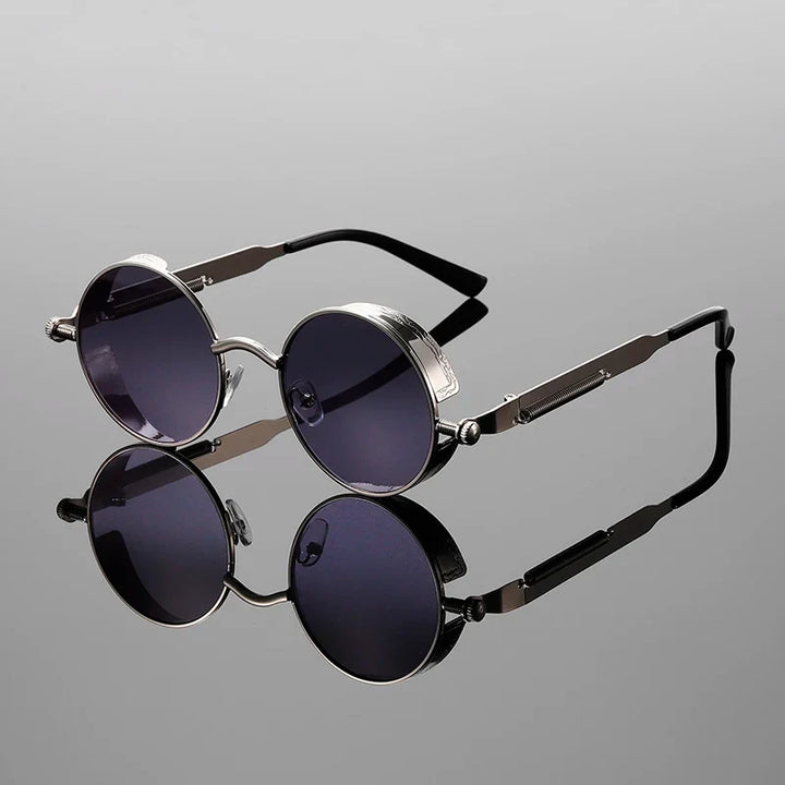 Fashionable unisex round sunglasses for retro eyewear lovers, with UV400 protection & timeless vintage style.
