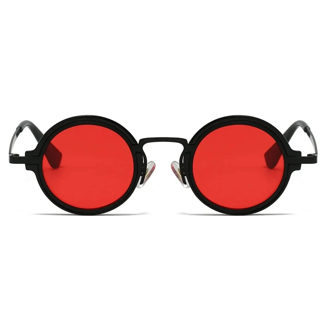 White frame vintage round sunglasses. Unisex, lightweight, & glare-resistant eyewear. Modern retro fashion shades.