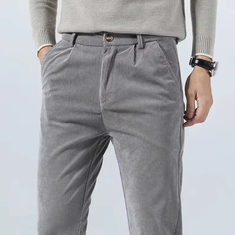 Sharp men's navy stretch dress pants, wrinkle resistant, comfortable, and versatile for work.