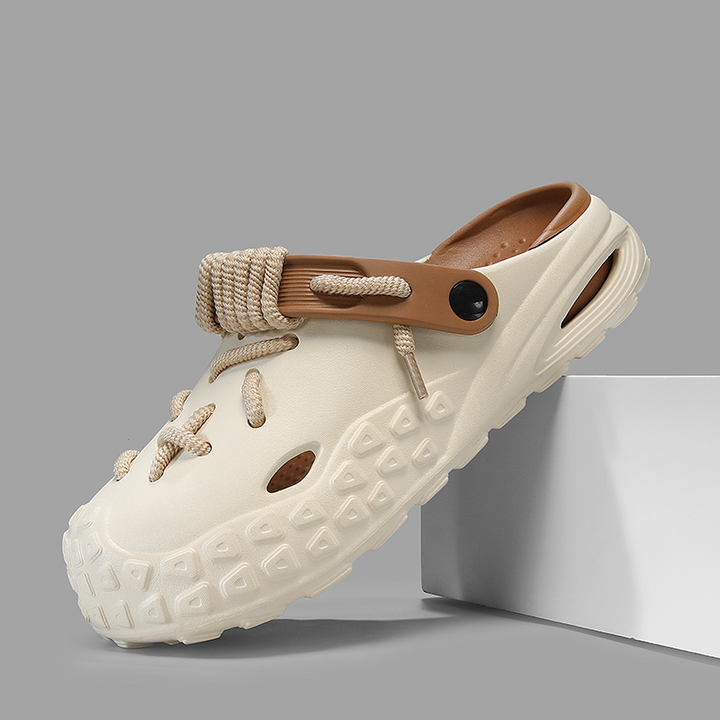 Comfortable slip-on Echo Laced Clogs for women, breathable & water-friendly design.