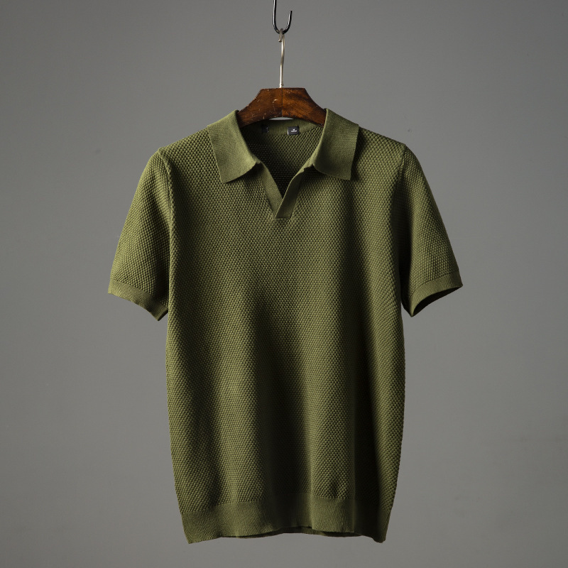 Olive green men's polo shirt, breathable and comfortable. Ideal for smart casual & everyday men's fashion.