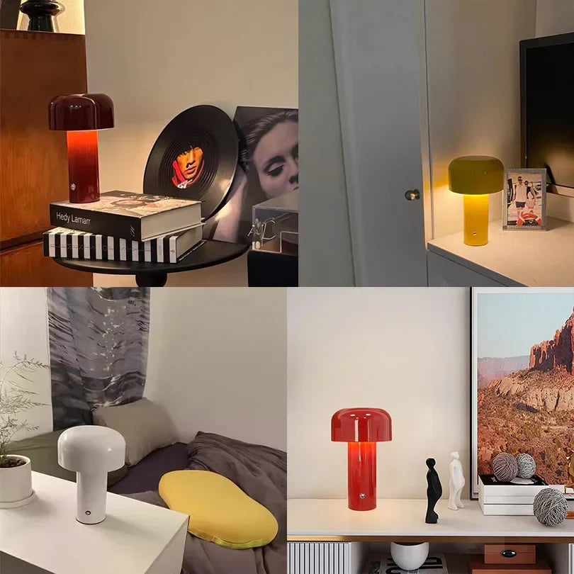 Portable touch-control LED lamp with dimmable brightness, ideal for modern desks.