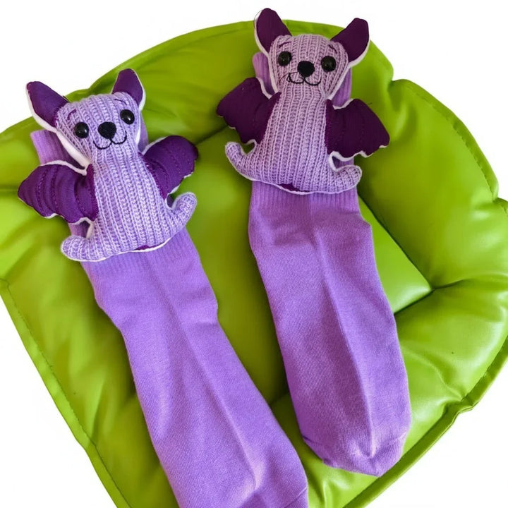 Novelty animal house socks, a great unisex gift idea with non-slip sole for warmth and cozy comfort.