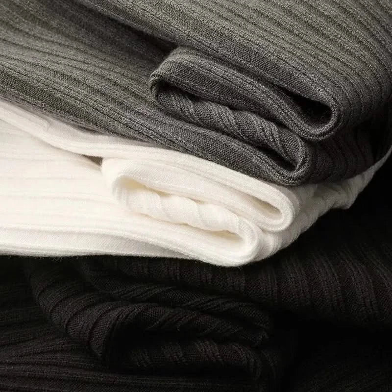 Premium cotton blend men's long sleeve ribbed knit polo shirt. Comfort fit casual top for stylish everyday wear.