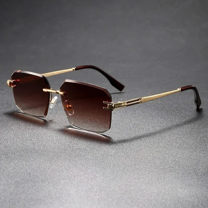 Blue polished metal anti-glare eyewear. Unisex shades for clear vision and sun protection.